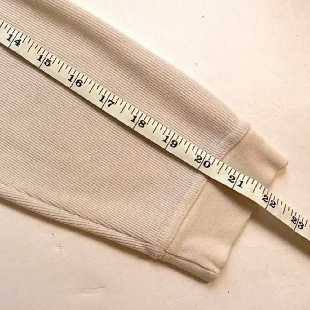 Sonoma Life Style Women White w/ pink hue Ribbed lightweight Hoodie V-Neck Sz-M - Picture 5 of 10